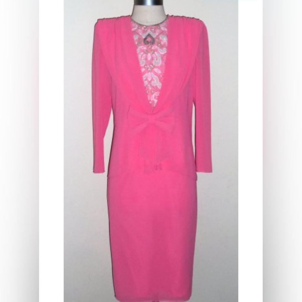 Ursula of Switzerland Vintage Pink Mother of the Bride Dress Size 10